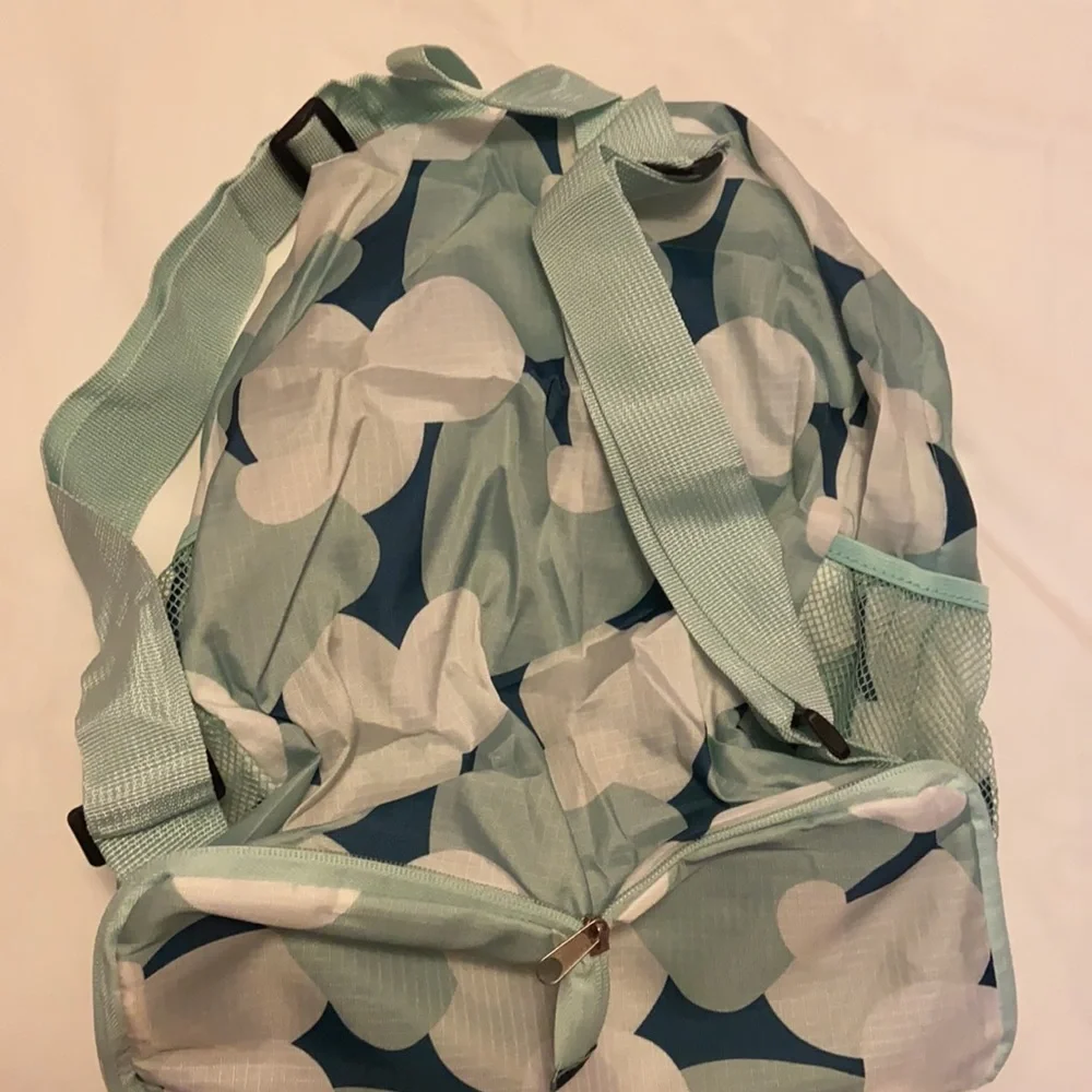 Brand new Packable Backpack Mint Green Blue Pattern Spring Summer